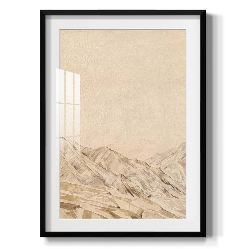Twilight Peaks I, Papier avec cadre noir, Blanc