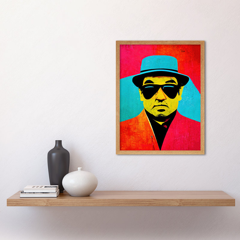 Pop Art Jazz Musician Sunglasses - Print, Light Brown Framed Unframed, 43cm H x 33cm W x 2cm D