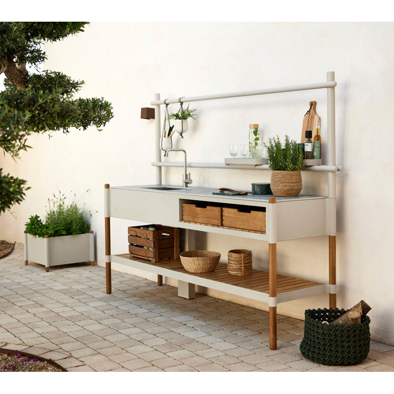 Sticks Kitchen Module W/Teak Shelf