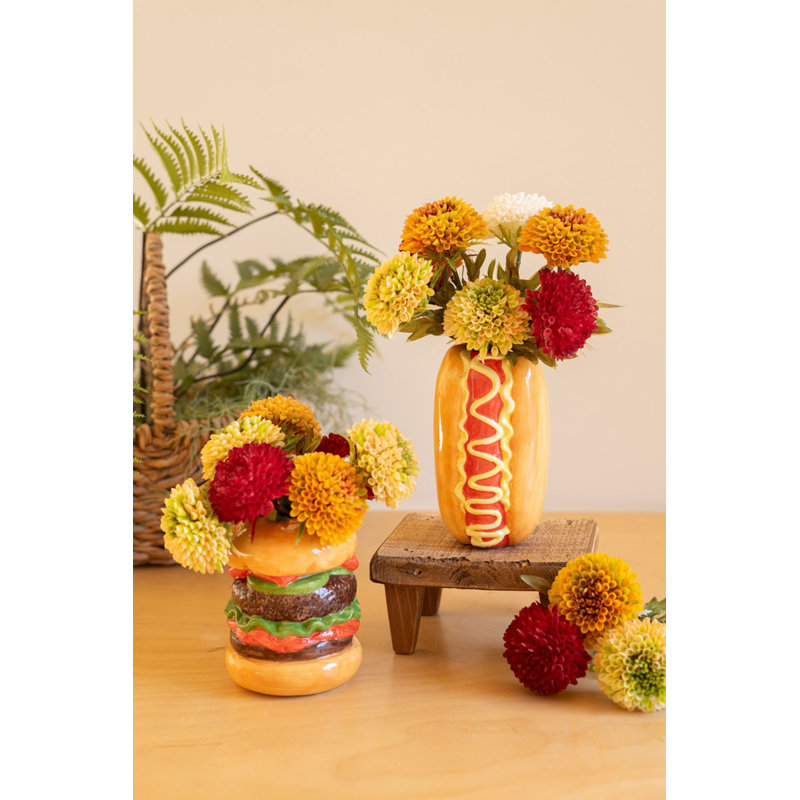  Ensemble de 2 vases en céramique 5 pièces H Burger and Hotdog