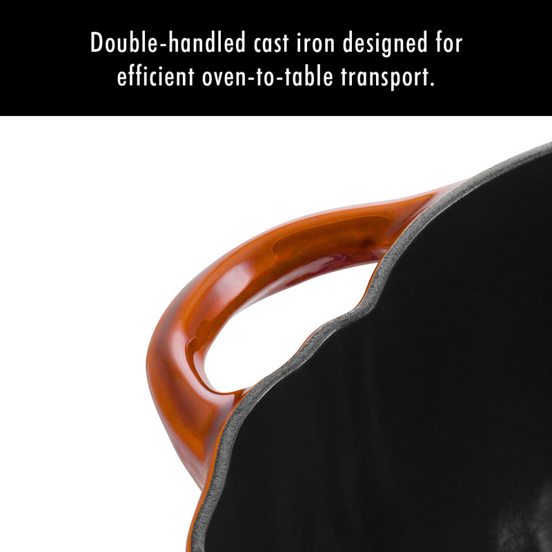 Cast Iron 3.65-qt Pumpkin Cocotte, Brunt Orange