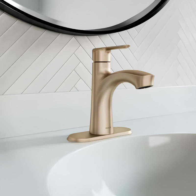 Robinet pour salle de bain à poignée simple Findlay, Doré