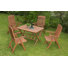 Adalmiina 4 - Person Wood Patio Dining Set with Rectangular Table