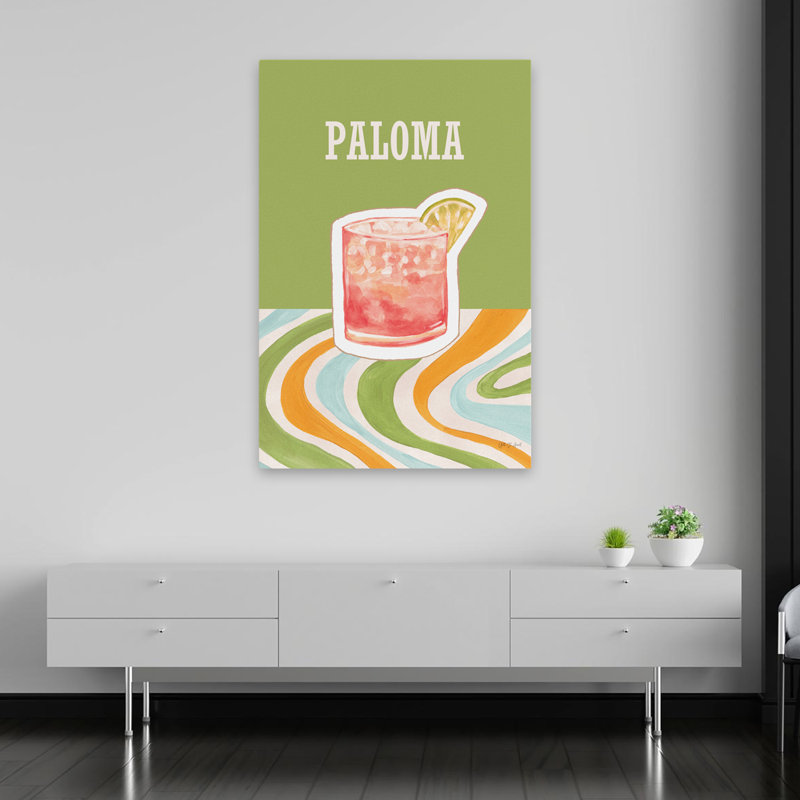 Paloma - art bleu 60S 70S, H 60 po x l 40 po