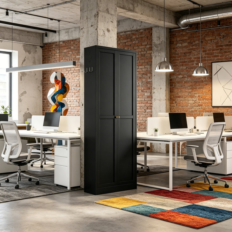 Armoire en métal avec 5 tablettes réglables
