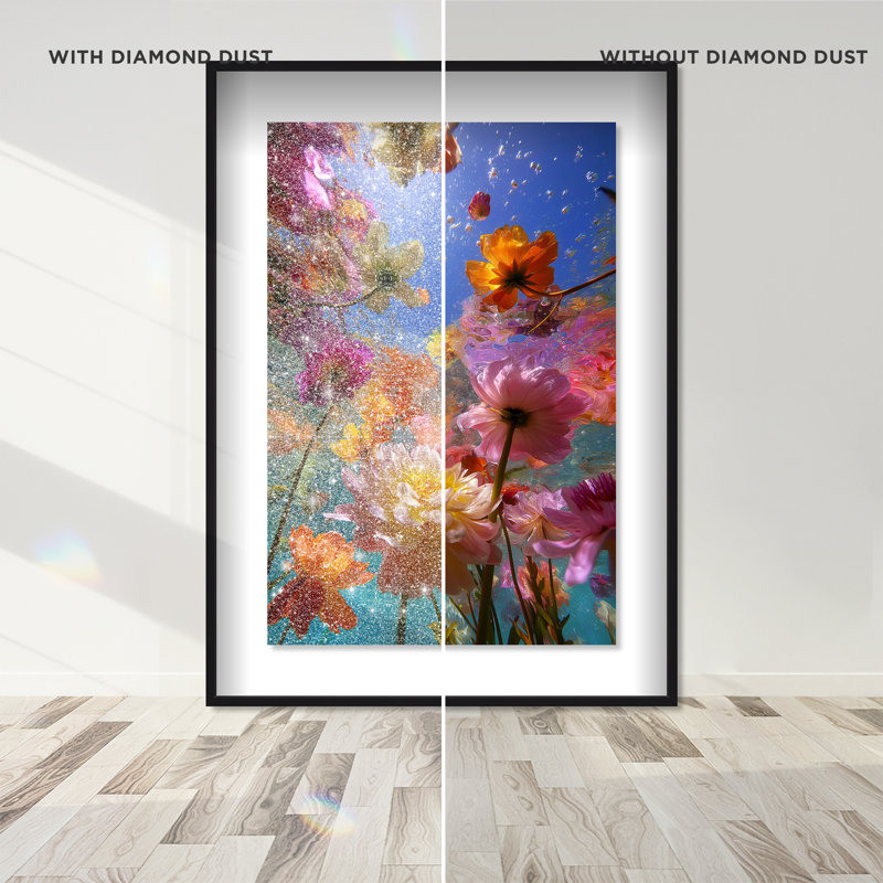Liquid Bloom II Print by Oliver Gal, 37.5"H x 55.5"W, Black Shadowbox