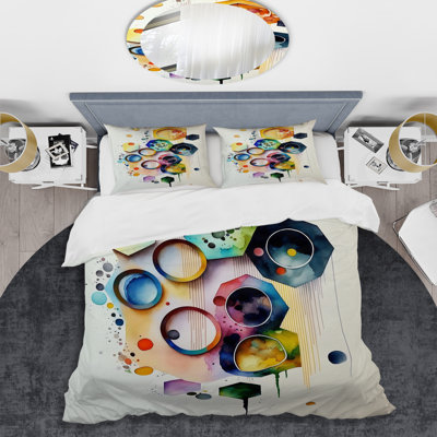 Ensemble de housse de couette hexagonale et circulaire Abstract II BeddingMicrofiber / Polyester