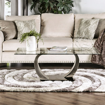 Natalia Glass Top Single Coffee Table