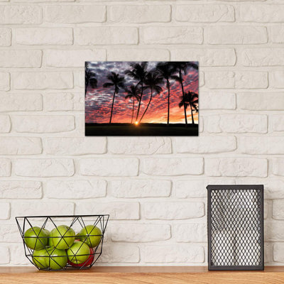Palm Sunrise by Dennis Frates - Wrapped Canvas Print