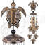 Carillon de tortue de mer au fini bronze avec tubes en métal et décorations pour l'intérieur et l'extérieur