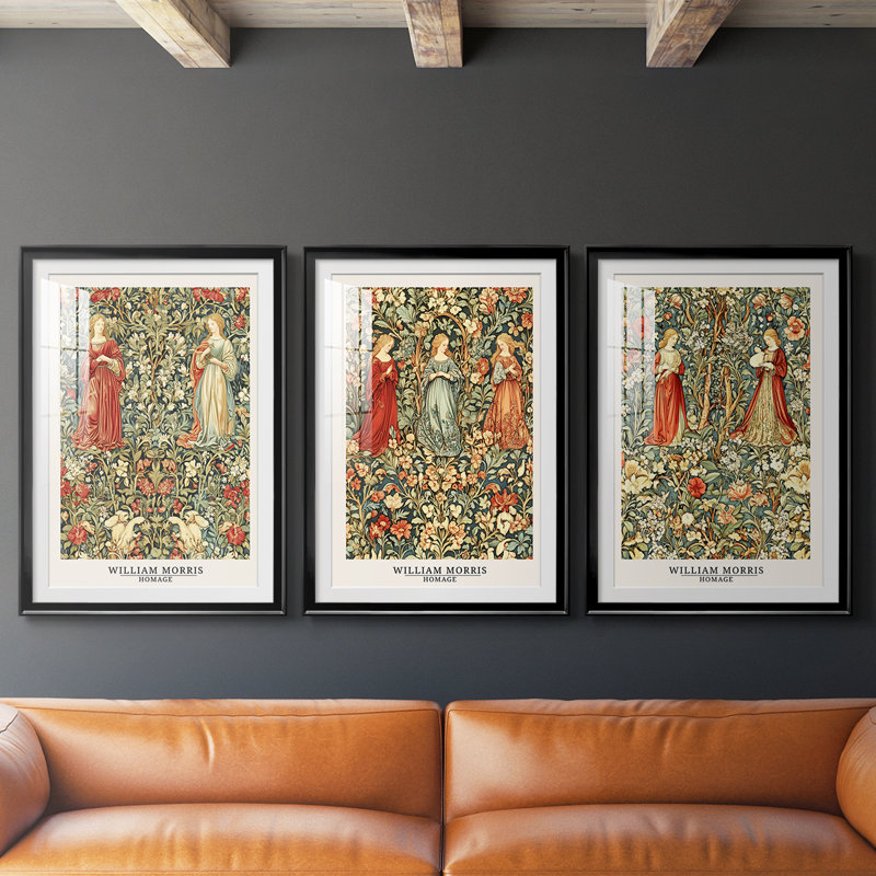 Ensemble de 3 pièces de la série DCCCLXVI de William Morris, Noir, H 21 po x l 30 po