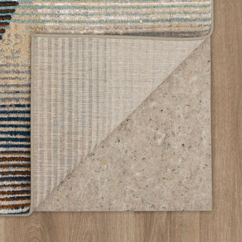 Gray Geometric Stain-Resistant Synthetic Area Rug