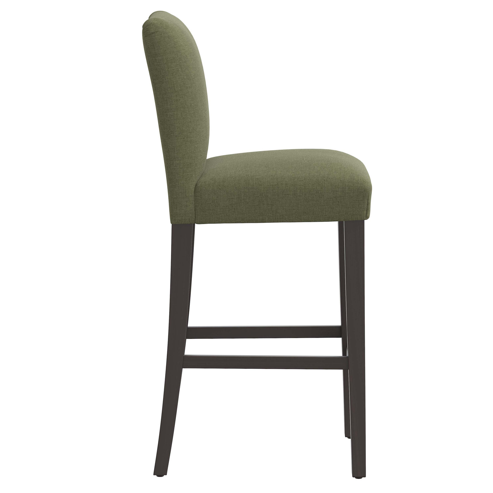 Hadrien Bar and Counter Stool, Bar Stool (31” Seat Height), Zuma Laurel Textured Linen, Black Wood