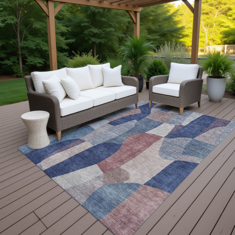 Machine Washable Indoor/Outdoor Chantille ACN2376 Abstract Rug, Rectangle 9' x 12'
