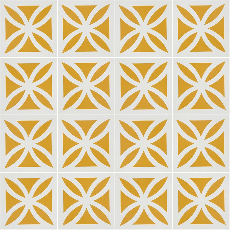 Zephyr 8" x 8" Cement Patterned/Concrete Look Wall & Floor Tile, Crossing Green