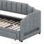 Lit de jour simple TG avec tiroirs de rangement et lit gigogne, rembourré avec lumières DEL-512449817
