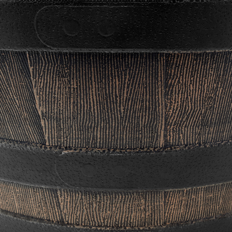  Timberline Barrel-Style Round Planter, Brown, 18in, Brown
