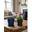  Pot à fleurs en céramique glacée LeafBreeze - Pots d'intérieur noir brillant et bleu avec trou de drainage et soucoupe assortie pour orchidées, plantes grasses et plantes d'intérieur, lot de 2