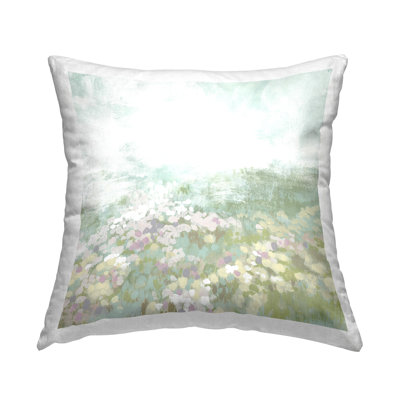 Rural Meadow Impression Decorative Printed Throw Pillow Design by June Erica Vess