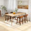 Wildon Home® 24.5'' Solid Wood Bar Stools Set Of 4 Home Counter Kitchen Stools W/ Low Backrest & Footrest-847986110
