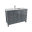 Ensemble de meuble-lavabo autoportant gris anthracite avec plateau en marbre de Carrare 48 po Anvay-1141483230-1147720377