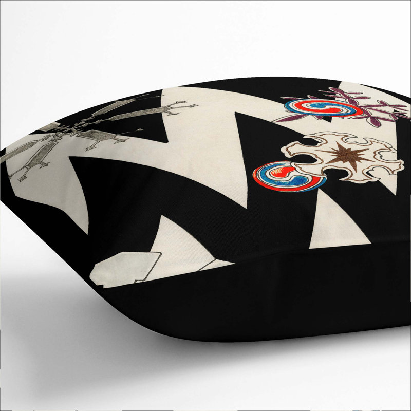 Square Throw Cushion, Black, 40cm H x 40cm W x 15cm D