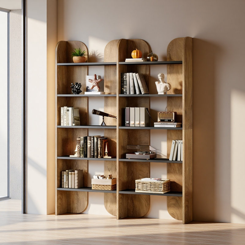 Tablettes modernes, bibliothèque spacieuse, bibliothèque à 5 niveaux