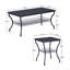 Ensemble de 3 tables basses et tables de bout Aliona, tables d'appoint industrielles modernes avec tablette de rangement, meubles de salon en bois d'ingénierie et en métal-1266735830