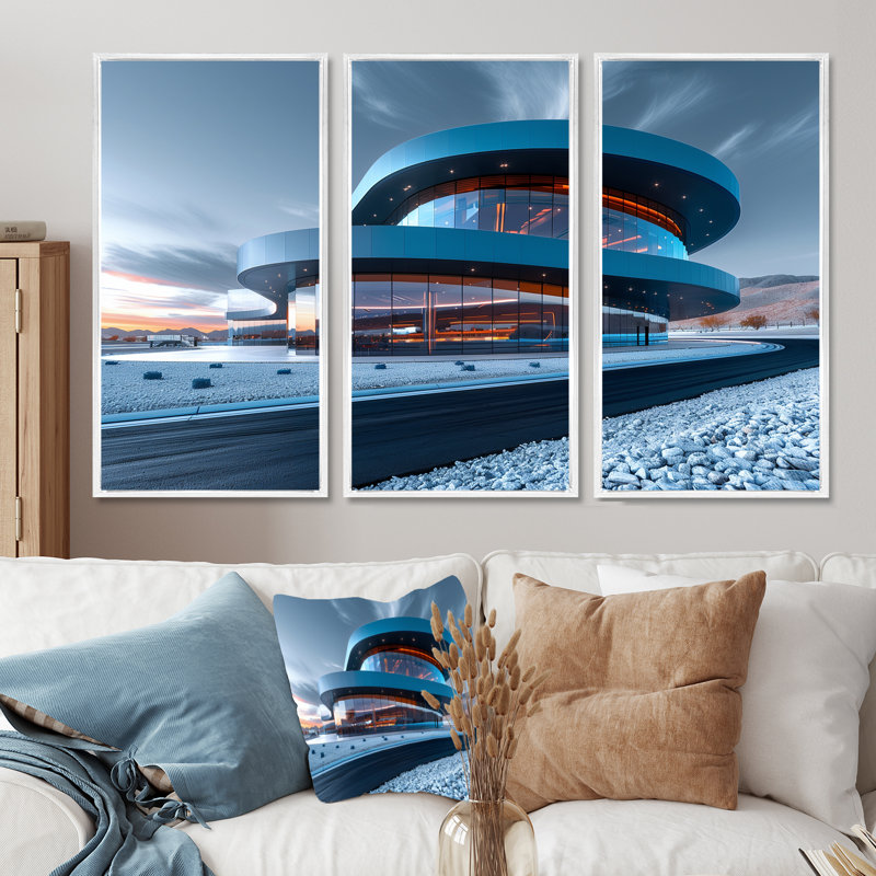 «Blue Orange Racing Track Dreams» «Blue Orange Racing Track Dreams» 3 pièces, H 28 po x l 36 po x P 1 po