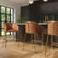 Tabouret de bar 31 po Hampton, similicuir brun tabac avec structure en acier doré-1716509435