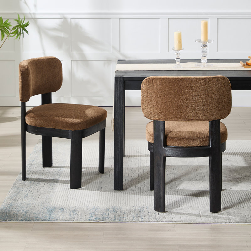 Chaises de salle à manger rembourrées avec pieds en bois Soild Chaises de salle à manger modernes et confortables pour la cuisine, le salon et le restaurant