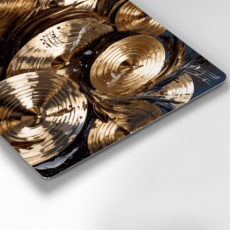 Art mural en métal avec cymbales musicales, H 11 po x l 14 po