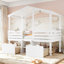 Lits avec rangement, lit mezzanine en bois aggloméré simple, style maison de campagne pour chambre d'enfant