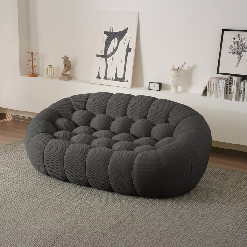Canapé rembourré Cenie, sans assemblage requis, Gris foncé, H 30,71 po x l 78,74 po x P 42,52 po
