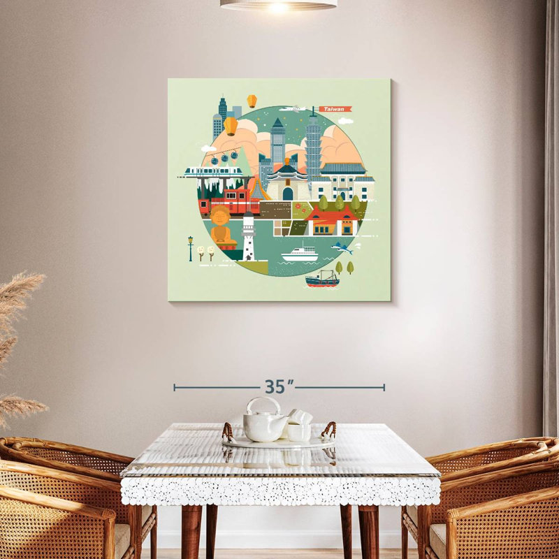 Sireci Taiwan Travel, 36" H x 36" W