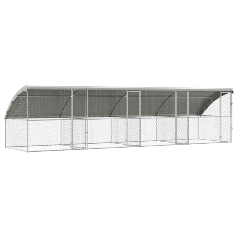 Chenil pour chien vidaXL 4 pièces argenté 26,25 x 6,56 x 6,56 pi