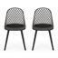 Chaise d'extérieur en polypropylène noir - chaise Lily avec caractéristique et structure stable, poids de 9,67 lb, 33,88 po Hauteur élégante de la base résistante aux intempéries, largeur 21,15