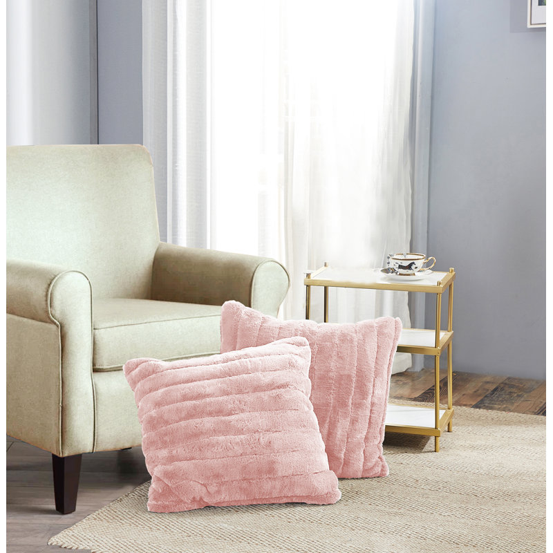 Supermink Square Euro Pillow Cover, Soft Pink