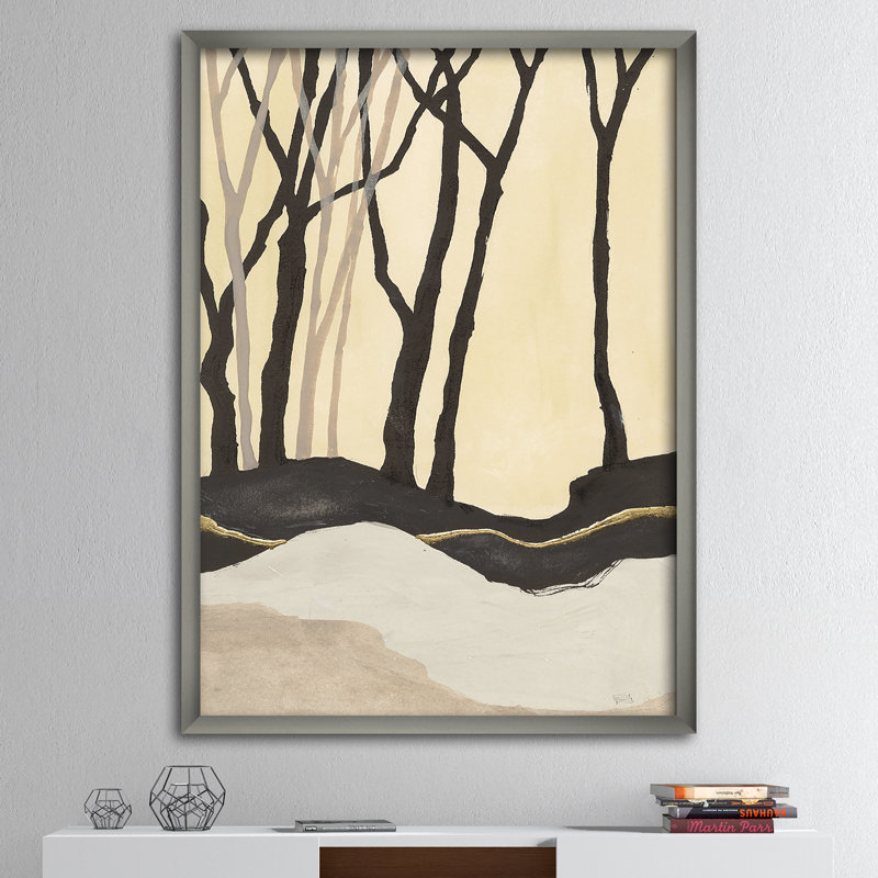 « forest silhouette iv »-cadre photo sur toile, H 46 po x l 36 po x P 1,5 po, Cadre argenté