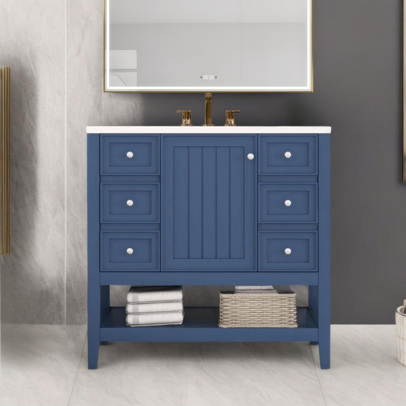 Ensemble de meuble-lavabo 36 po avec lavabo, une armoire et trois tiroirs