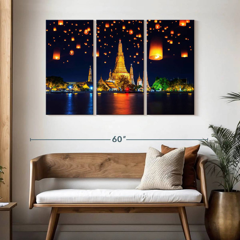 Nicci Wat Arun Temple Lanterns, 32" H x 50" W