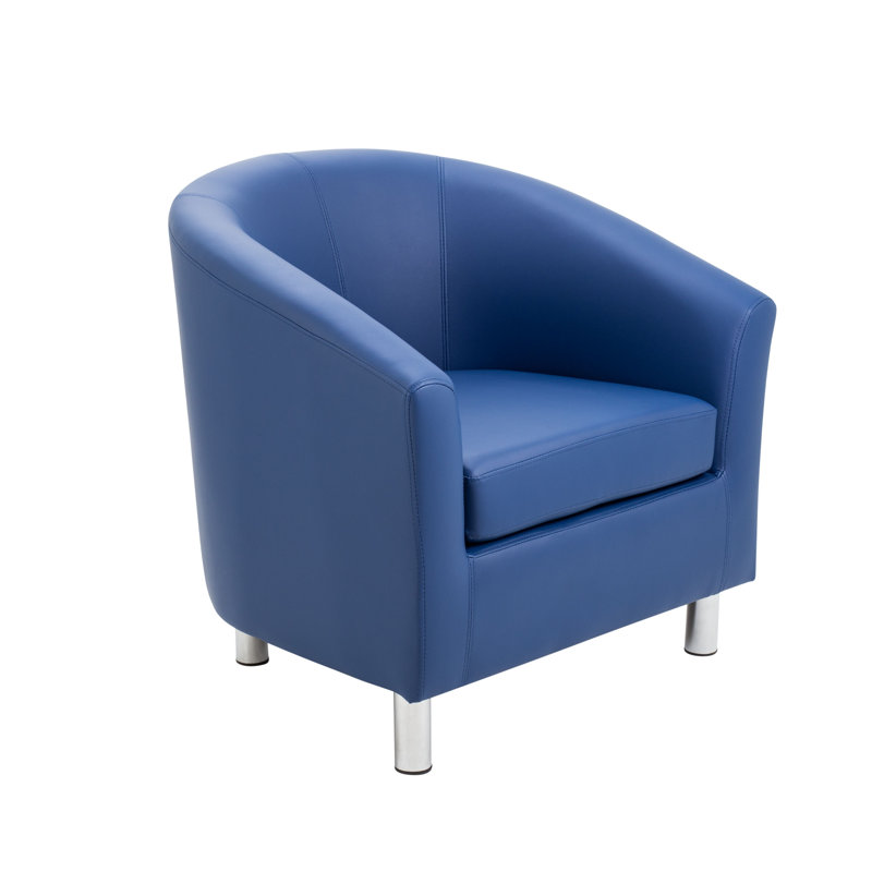 Pyrmont Faux Leather Barrel Chair, Blue