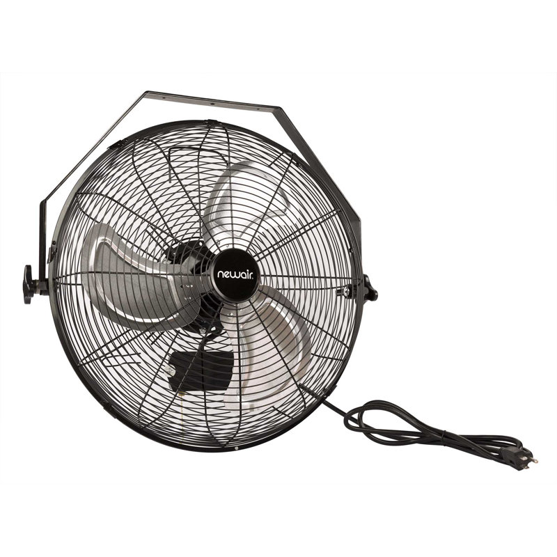 WindPro18W Industrial Black 18-inch High Velocity Wall Mount Fan
