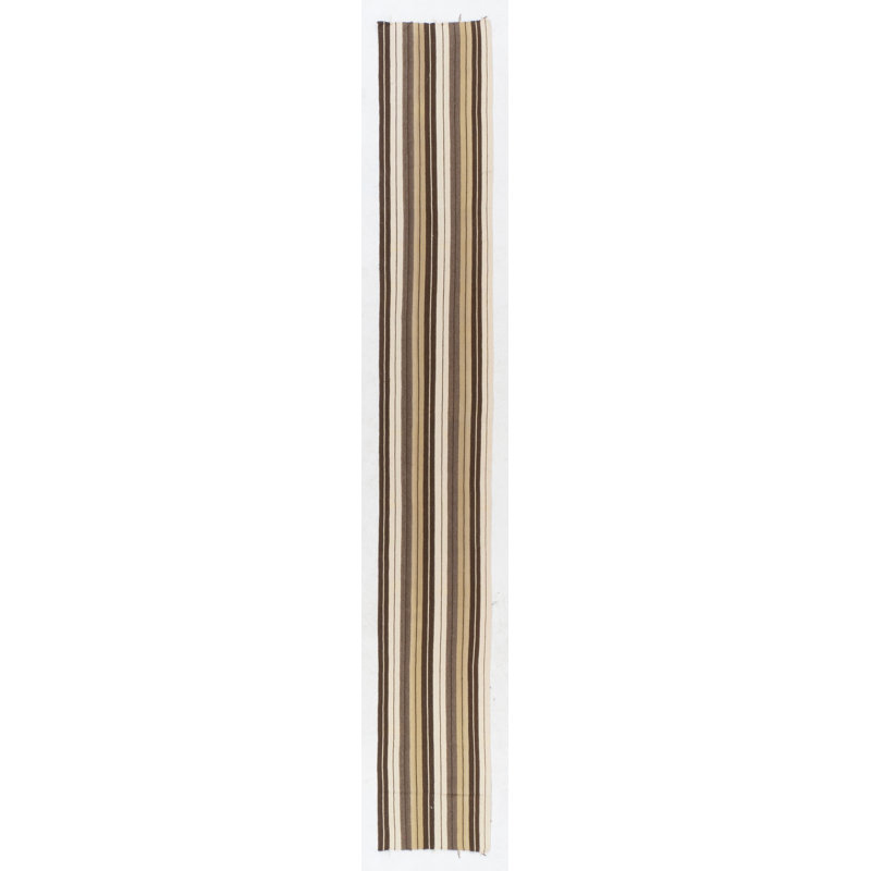 Tapis de couloir étroit avec rayures 2 x 26,3 pi 100% laine naturelle