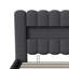 Linen Upholstered Ottoman Bed With Charging Station (USB/Type-C) & Smart LED Storage Headboard, Bubble Cloud Bed Frame in Grey/Beige (EU Double/King 140/160X200cm)-1077536942-1088134858