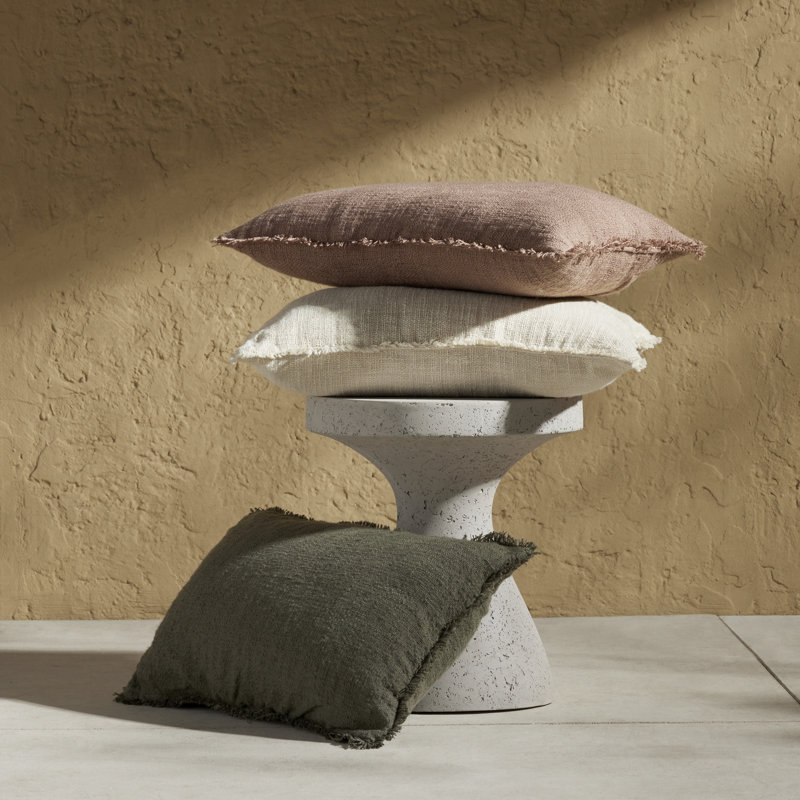 Tarbett Indoor/Outdoor Pillow Cover & Insert, Textured Olive, Square