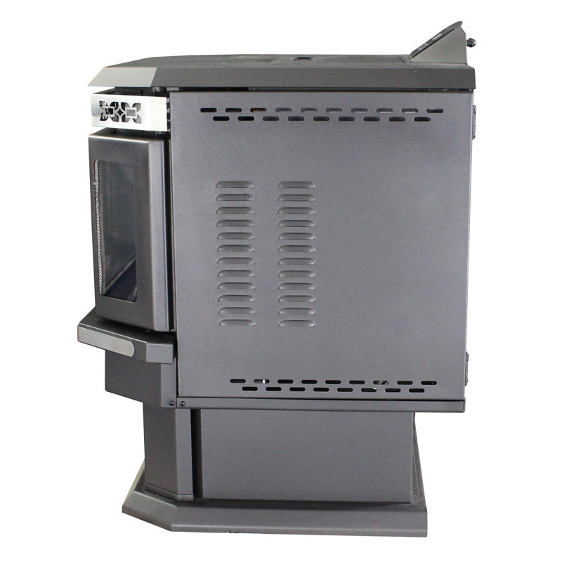 Ashley Hearth Black Steel Bay Front Pellet Stove Heater