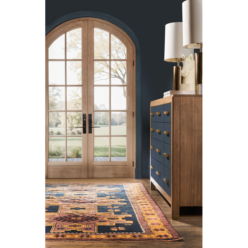Melange Geneva Accent Drawer Chest, Brown/Blue