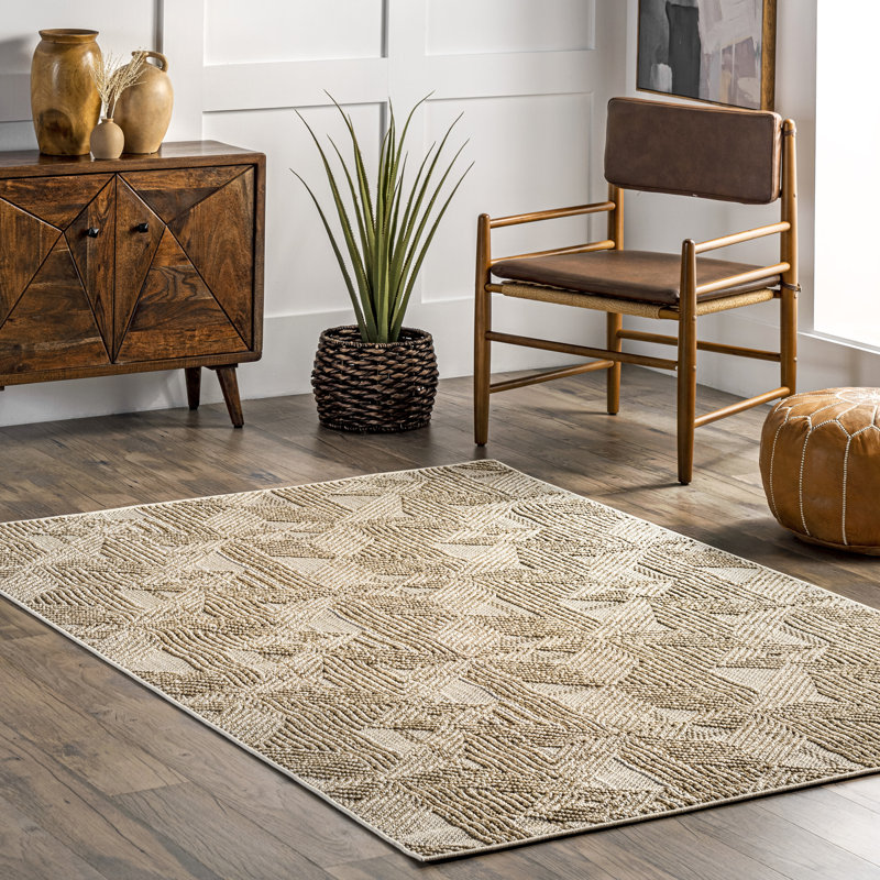 Tapis géométrique pour le salon, la chambre à coucher, la salle à manger et la cuisine, Rectangle 5 pi 3 po x 7 pi 6 po