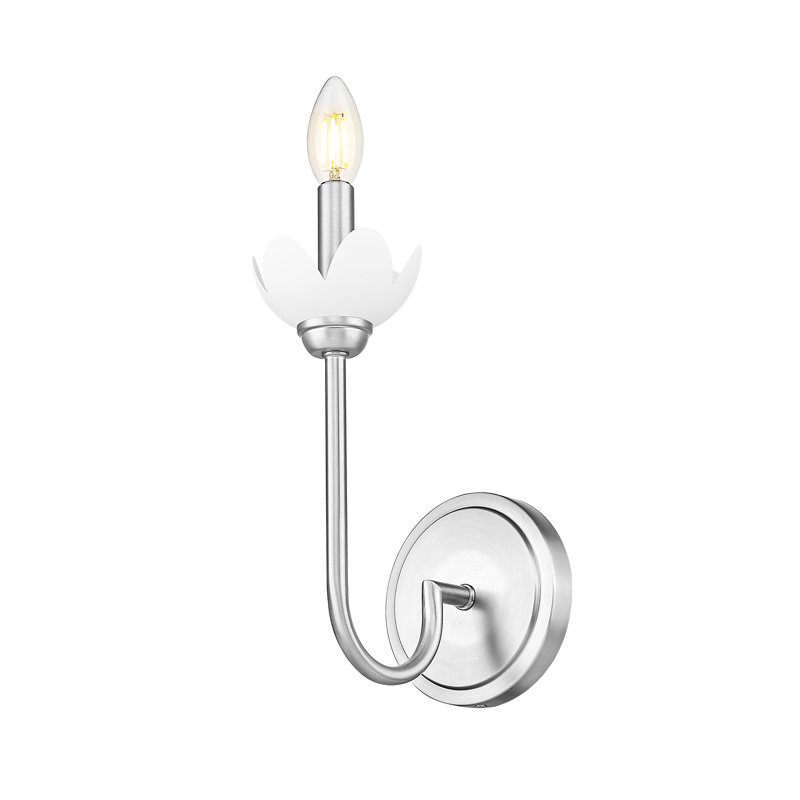Applique murale texturée Burgett, Une lumière, Nickel brossé, H 11,5 po x l 5,25 po x P 7,5 po